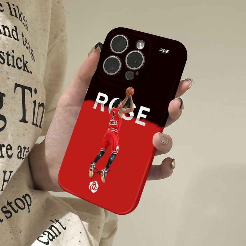 适合苹果15promax华为MATE60小米14公牛罗NBA篮球可爱红色全包