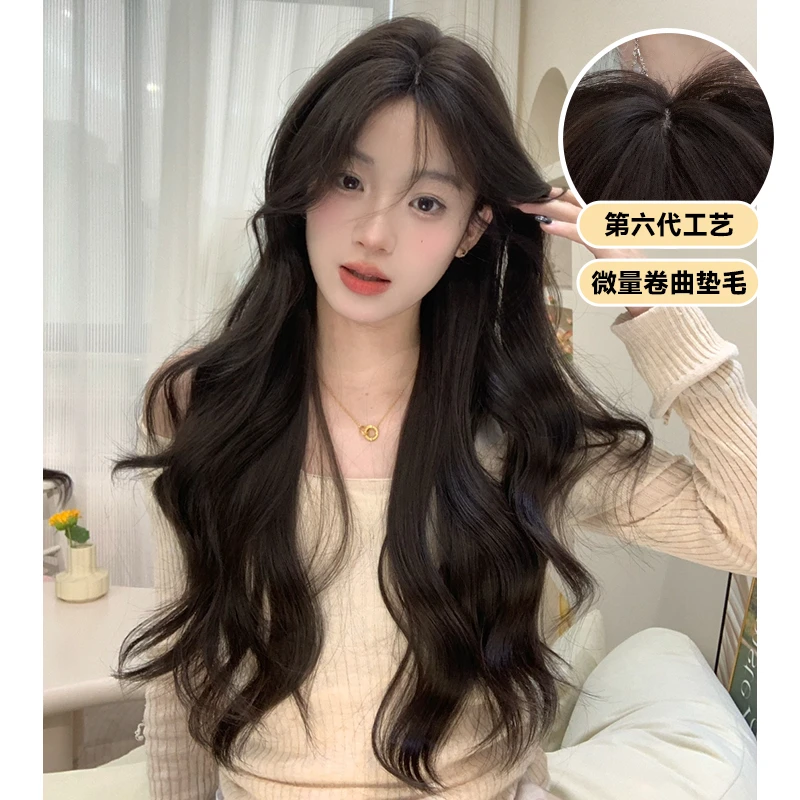 糖衣假发女长发网红lolita全头套自然产刘海修脸长卷发