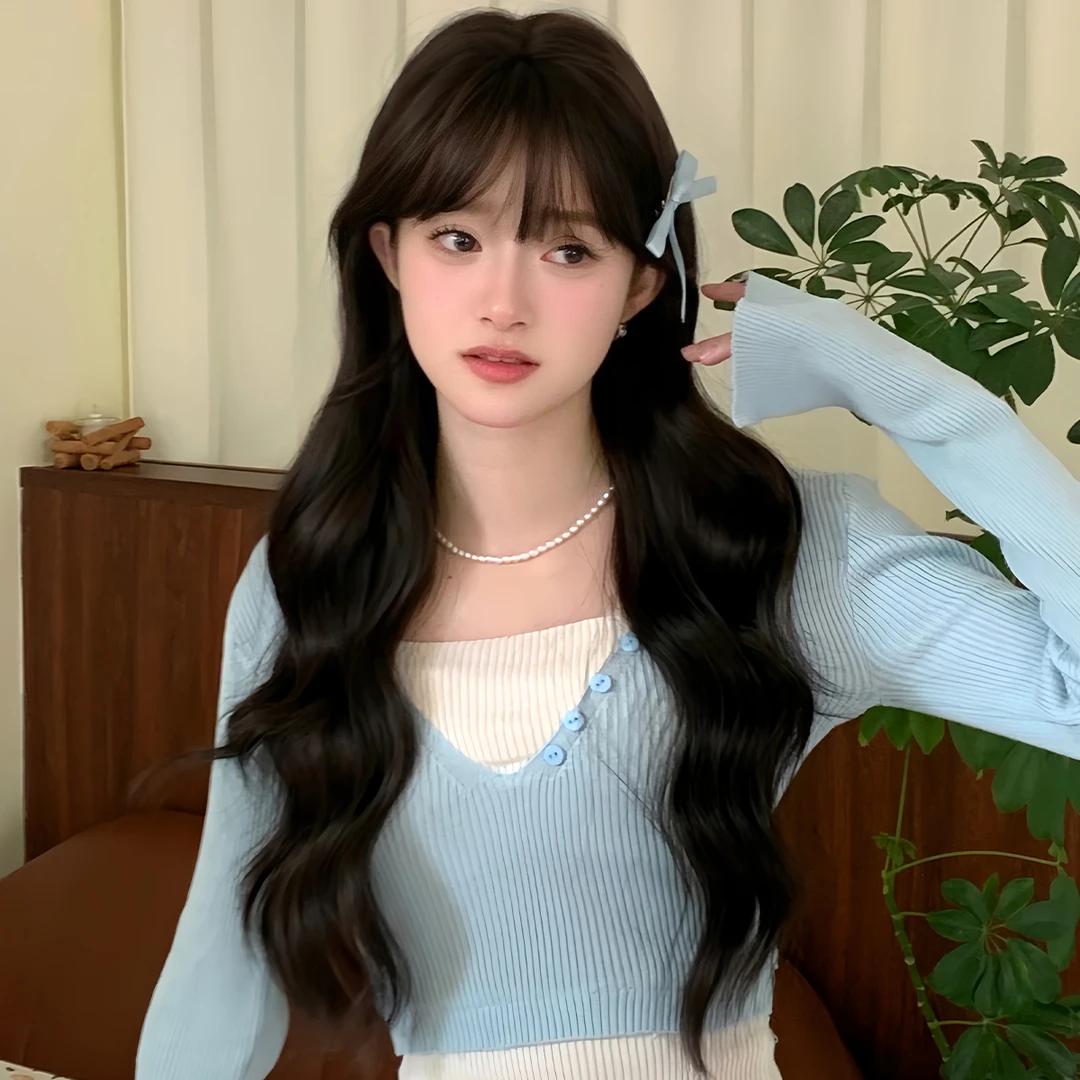 糖衣假发女长卷发自然气质网红日常lolita逼真甜美齐刘海全头套