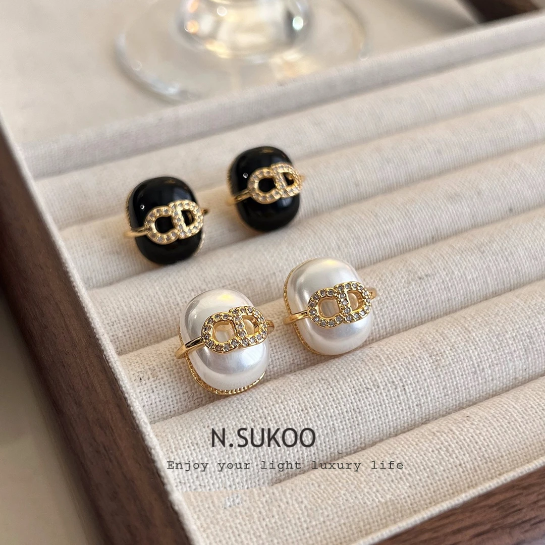 铜合金合成锆石耳饰 E0003 时尚简约气质个性小众设计师款耳钉