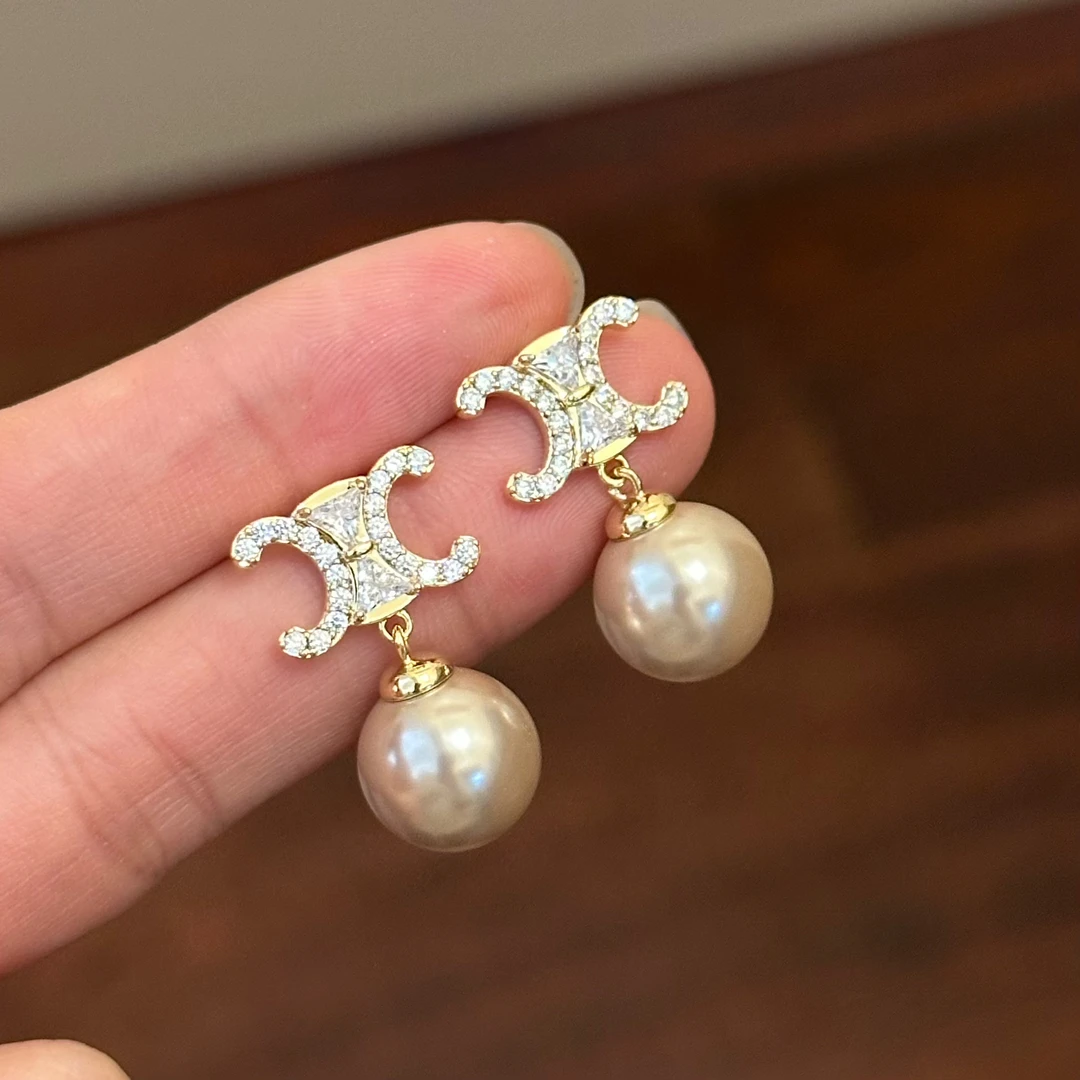 铜合金仿珍珠耳饰 E0124-45 时尚气质简约百搭赛家轻奢贝珠耳环