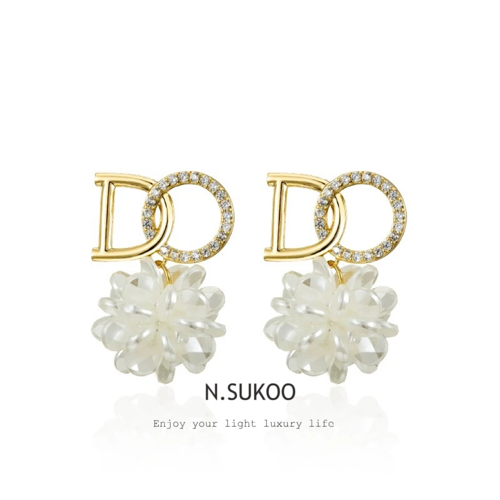 铜合金合成锆石耳饰 E0058 时尚清新日韩度假气质百搭仙女耳环