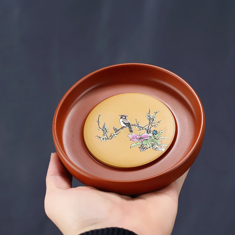 壶承干泡台小茶盘圆形储水式茶托养壶垫托盘杯垫隔热底座