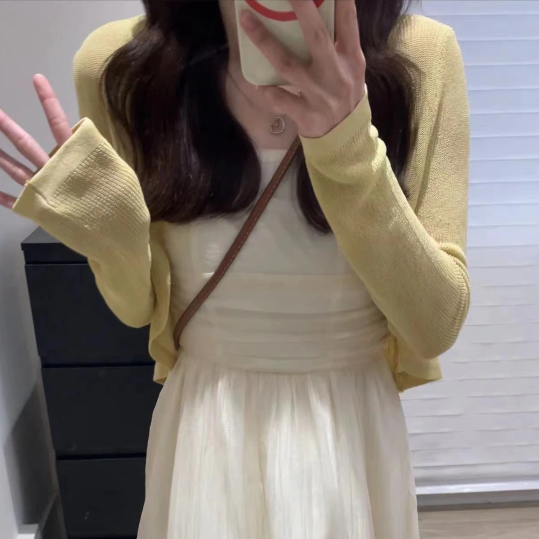春秋开衫外套薄款小坎肩女披肩夏季配吊带裙外搭防晒空调罩衫