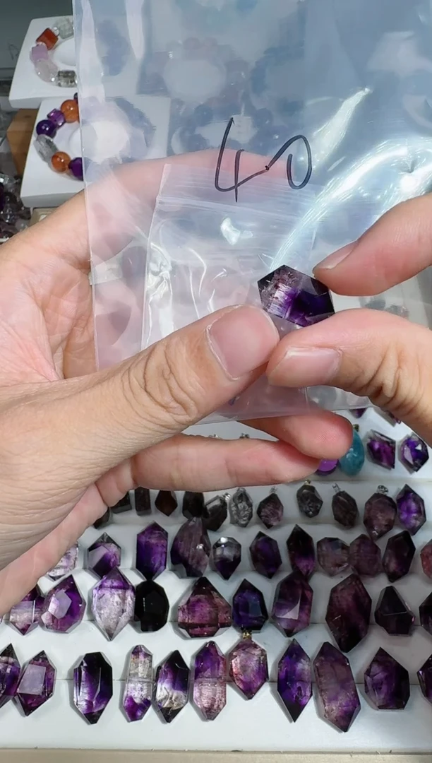 【闪购商品】水晶手链未镶嵌紫超七双尖高货40号