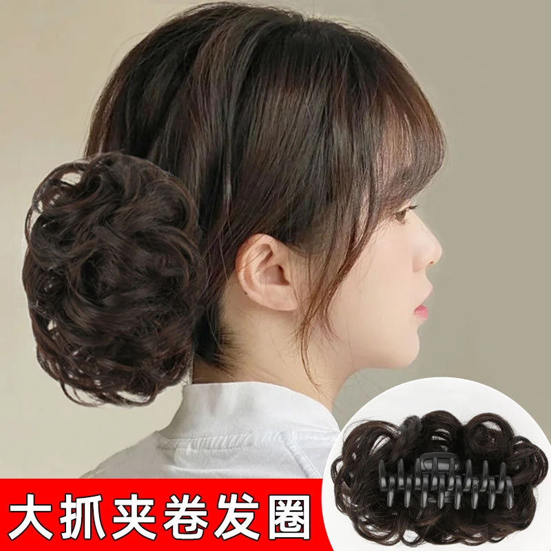 短发少女花苞卷发圈蓬松假发造型发圈大号抓夹盘发神器假发短发女