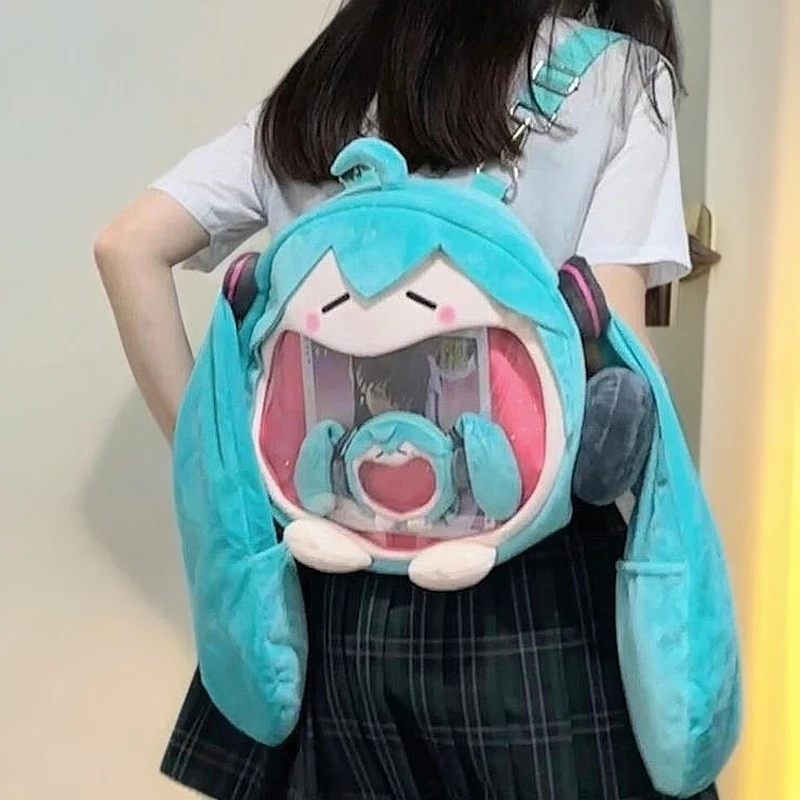 初音未来同款双肩日系fufu痛包玩偶可爱男女miku礼物大容量收纳包