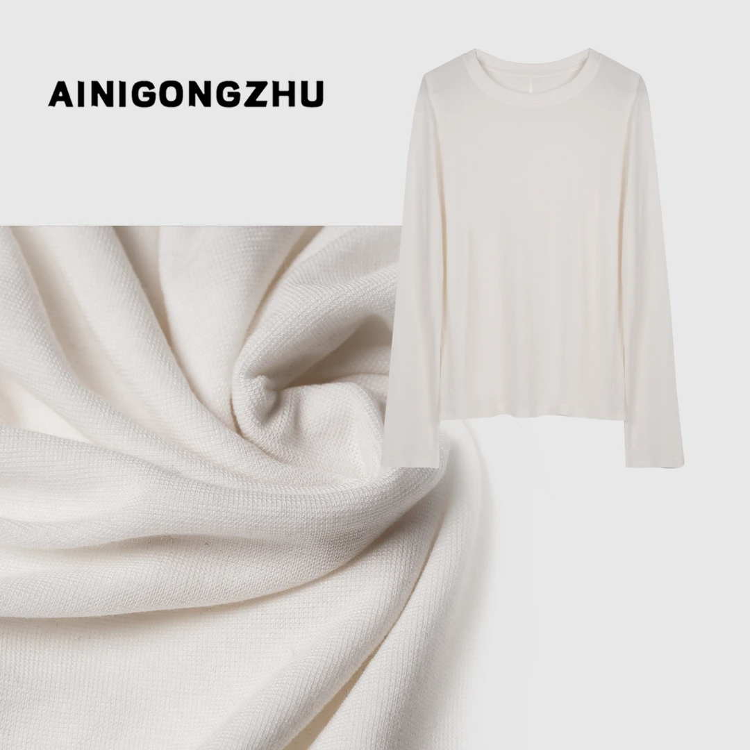AINIGONGZHU/艾妮公主2024秋季新款女装短款打底衫D24102