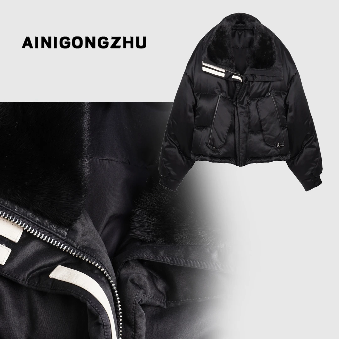 AINIGONGZHU/艾妮公主2024冬季羽绒服水貂毛鹅绒服外套Y625