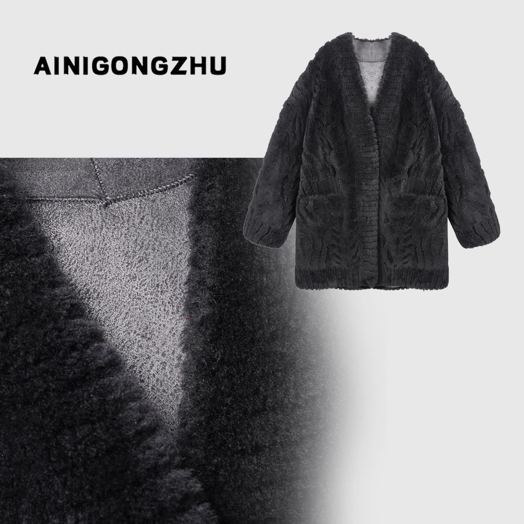 AINIGONGZHU/艾妮公主-休闲V领颗粒暗扣外套6615