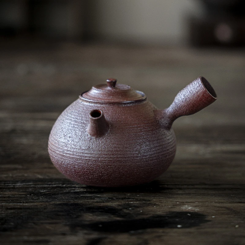 慕兮予物卓逸侧把煮茶壶复古粗陶侧把煮茶壶明火加热围炉炭火单壶