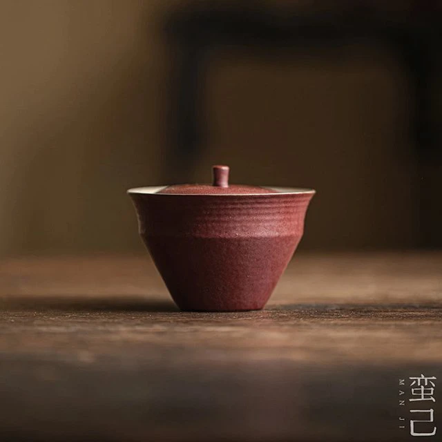 空谷盖碗蛮己中式盖碗功夫茶具古风盖碗侘寂风家用盖碗