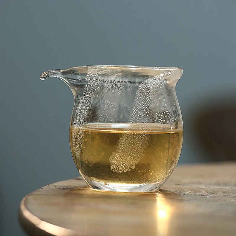 慕兮水晶玻璃公道杯加厚气泡公杯茶具茶杯耐热高温水晶分茶器