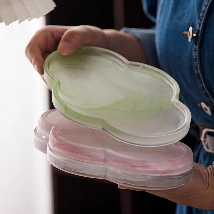 国风水墨琉璃海棠壶承干泡盘复古中式茶壶盖碗托盘茶托盘茶台蓄水