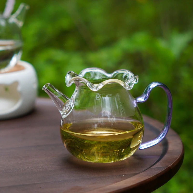 慕兮予物铃兰花品公杯壶耐热分茶器加厚高硼硅玻璃木塞试管煮茶器