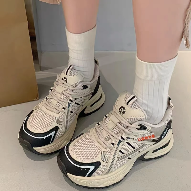 13919#鞋子女鞋运动鞋时尚百搭老爹鞋休闲鞋厚底潮鞋潮流ins网面