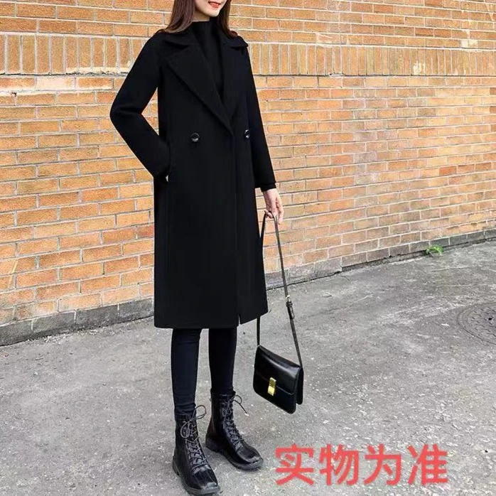 19122#秋冬气质简约高端大衣外套（双）