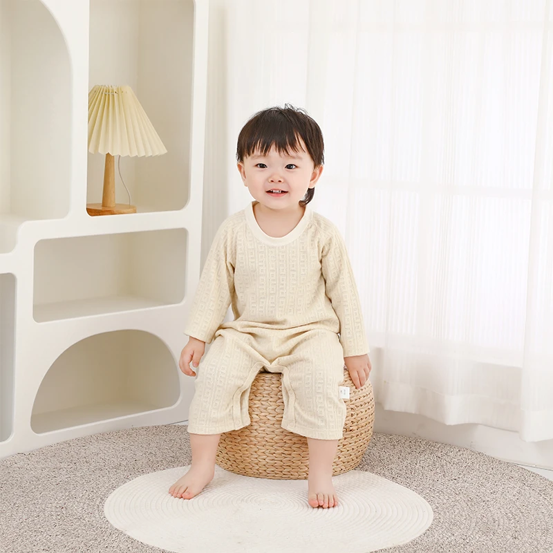 【夏小姐】春秋长袖宽松套头休闲圆领保暖连体衣宝宝舒适爬服薄款