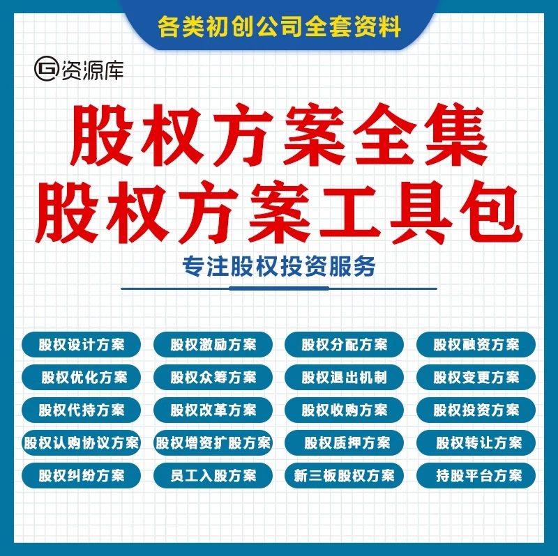 合伙人股权协议书入股/出资/退股/分红投资股权架构设计股东范本