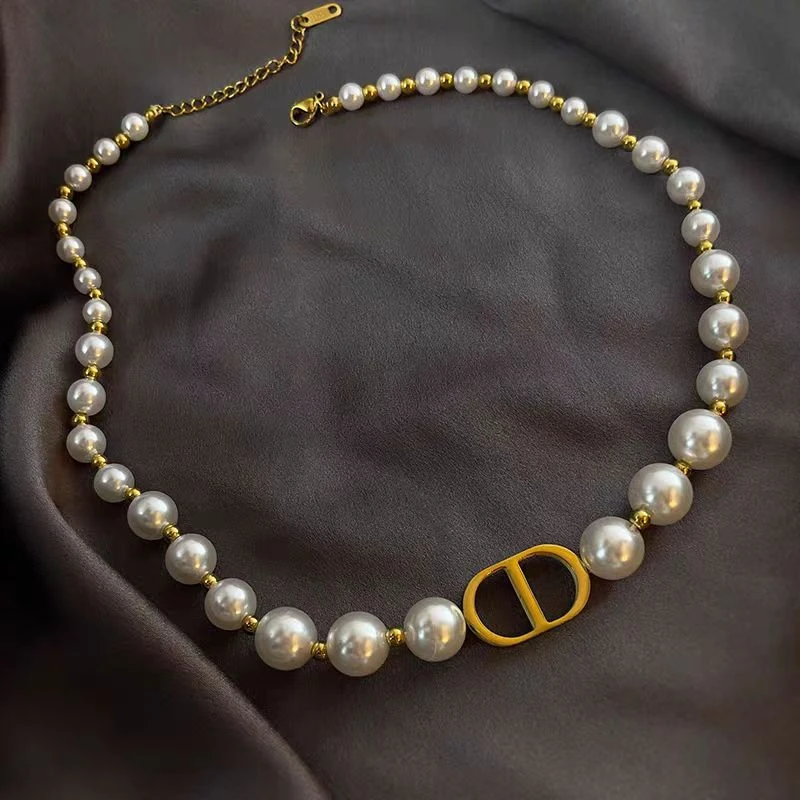 铜合金项链  【CHUHAN/初菡】时尚百搭小众ins精致珠珠项链~3342