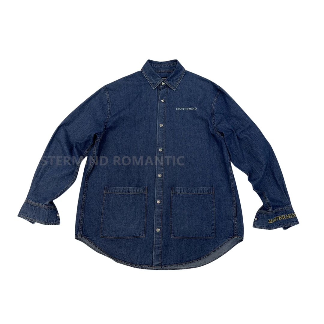 MASTERMIND ROMANTIC春秋新款时尚休闲拼接牛仔衬衫牛仔外套男123