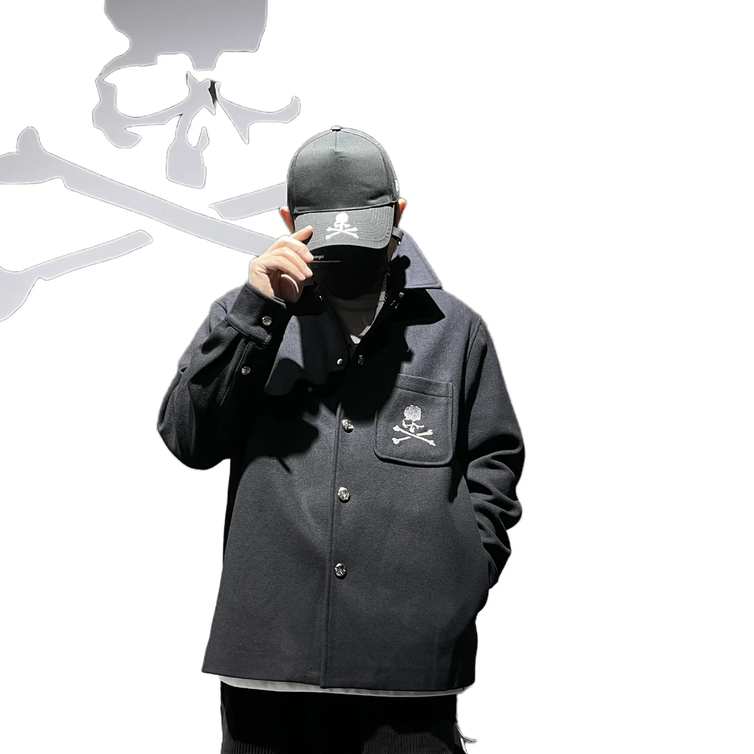 MASTERMIND ROMANTIC日潮骷髅头刺绣标袋大钮扣夹克毛呢西装外套