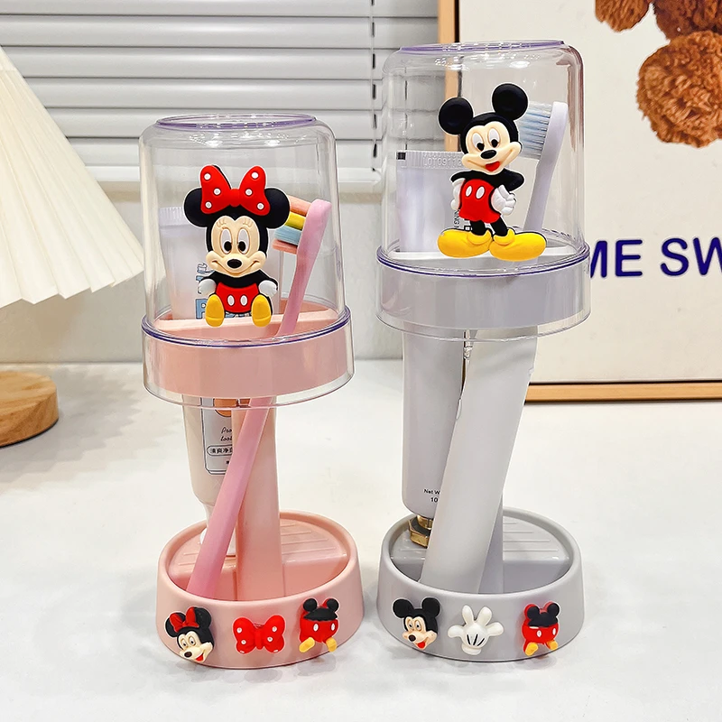 牙杯牙刷置物架倒放漱口杯家用可爱卡通儿童洗漱杯防尘牙具收纳架