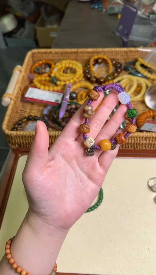 【闪购商品】玛瑙/玉髓手链未镶嵌藏式三眼多宝玛瑙珠手绳[696]