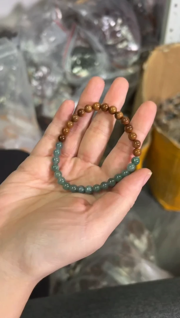 【闪购商品】翡翠手链未镶嵌蓝水翡翠库克款手串[0495]