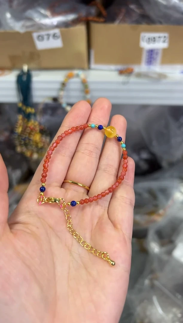 【闪购商品】南红玛瑙手链未镶嵌南红玛瑙蜜蜡珠手链[984]