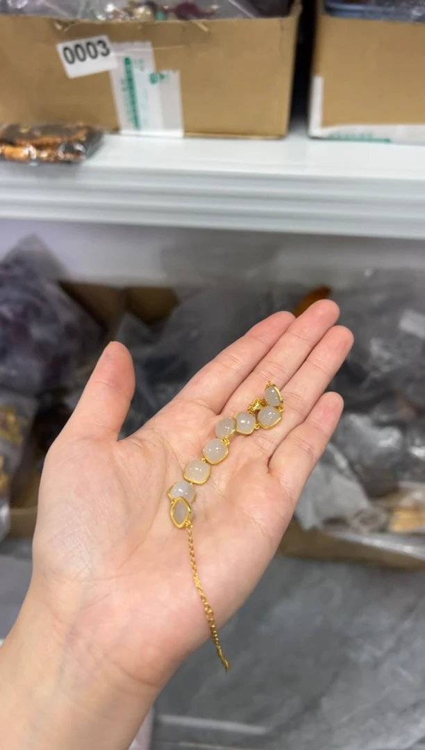 【闪购商品】和田玉手链银S925镶嵌和田烟紫镶嵌款银手链[342]