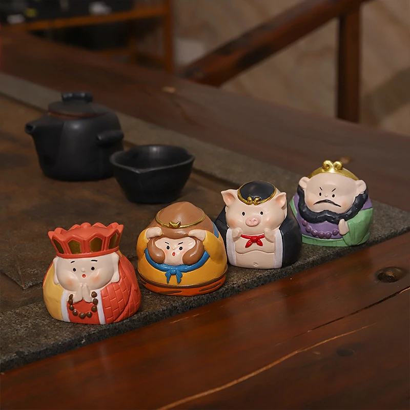 西游记师徒四人孙悟空树脂桌面茶宠摆件创意卡通可爱Q版西游手办