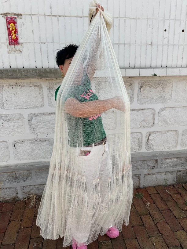 机织大力马7分眼，高四米，重八斤，铅坠，一开到顶，横片加升拼接