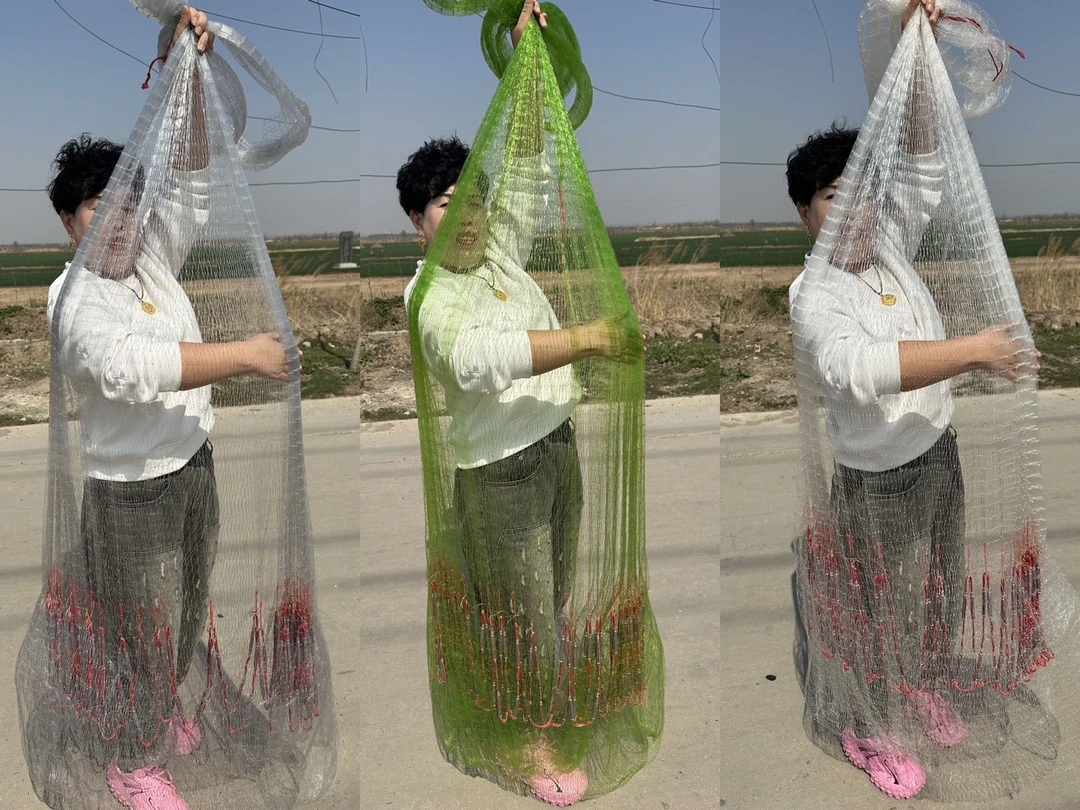 软丝鱼线渔网两指网眼3.5米高，4米高，4.5米高，5米高鱼网撒网手抛