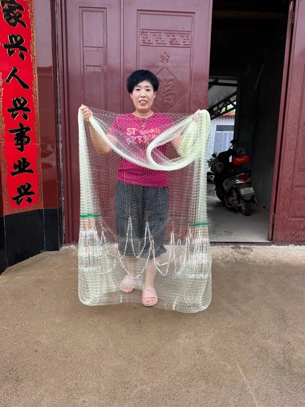 机制五片合成，单丝鱼线捕鱼一指网眼高四米，铅坠，一开到顶渔网