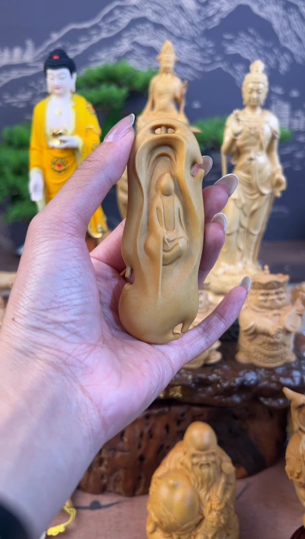 【闪购商品】木无相观音黄杨木手把件