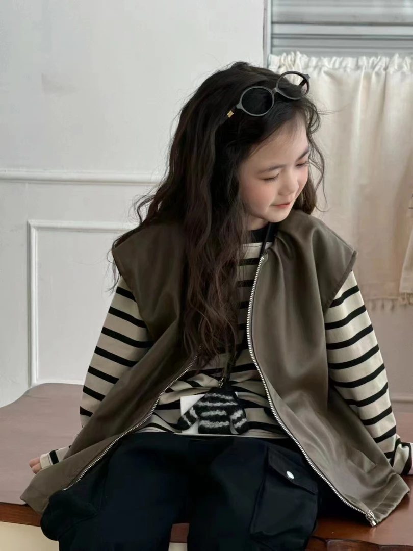 春秋爆款外套卫衣洋气时尚网红针织短款百搭宽松条纹