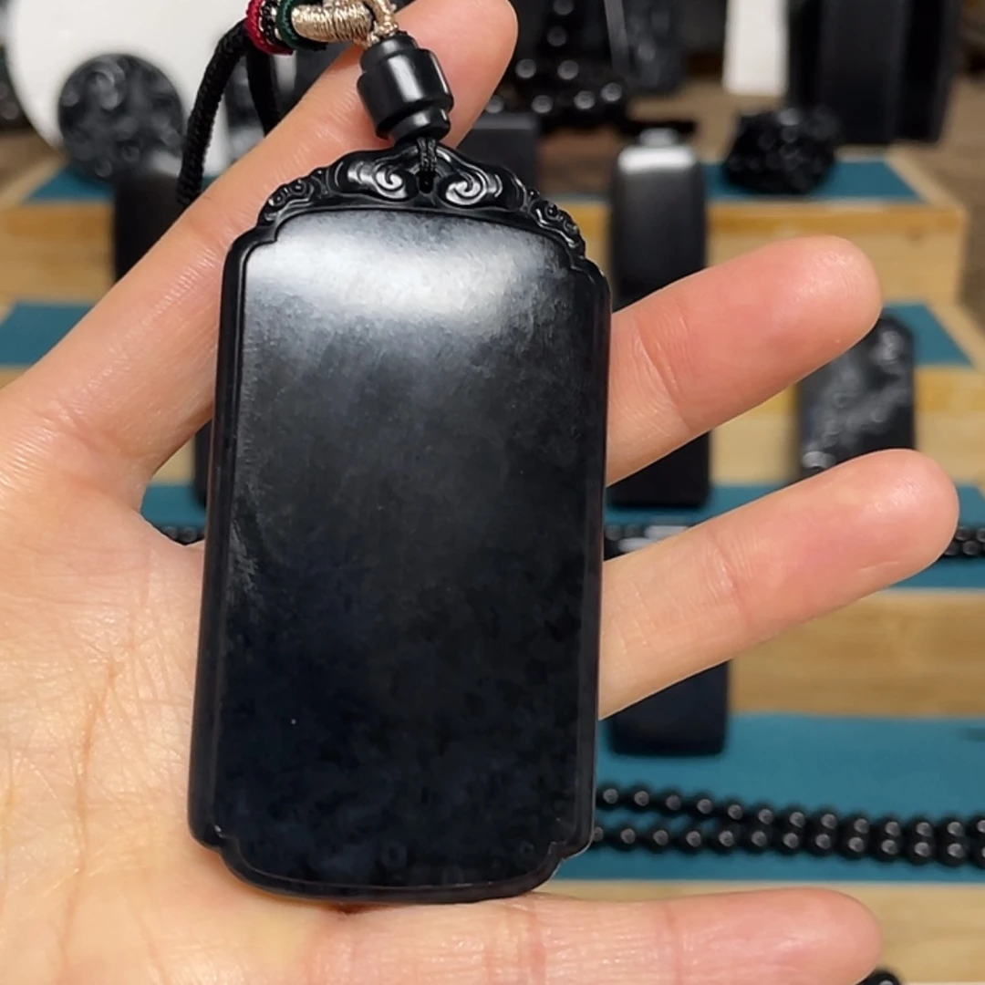 【闪购商品】和田玉（墨玉）吊坠(不含链)未镶嵌蓬**鹰福利版81克