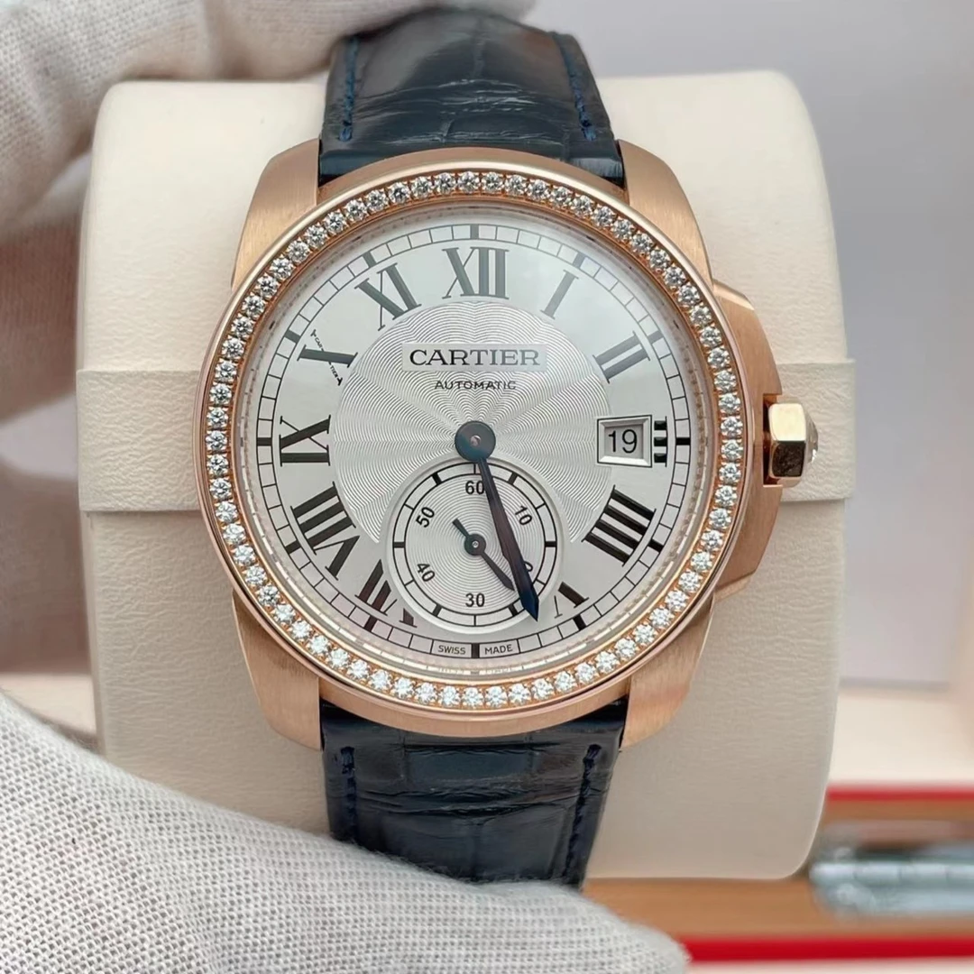 99新 Cartier/卡地亚 卡地亚原钻卡历博自动机械表径38mm