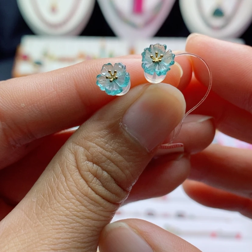 【闪购商品】碧玺耳饰，18K金镶嵌
