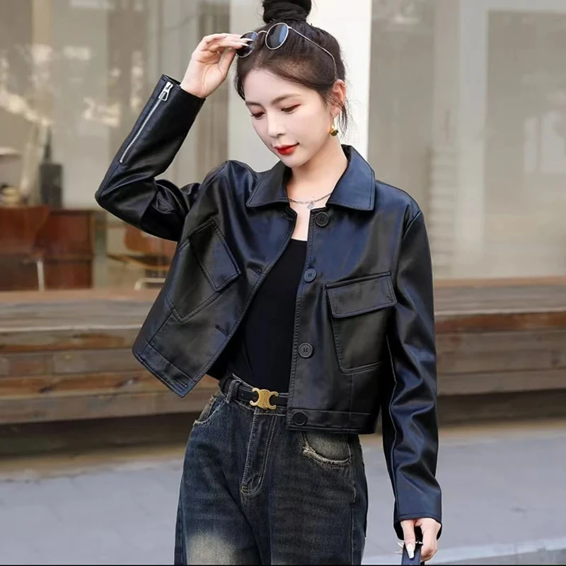 高级气质皮衣外套女春季新款潮流休闲宽松显瘦短款夹克上衣服女士