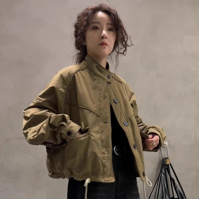 欧货短款夹棉棉服女士2025年冬季新款小个子高街潮流工装夹克外套