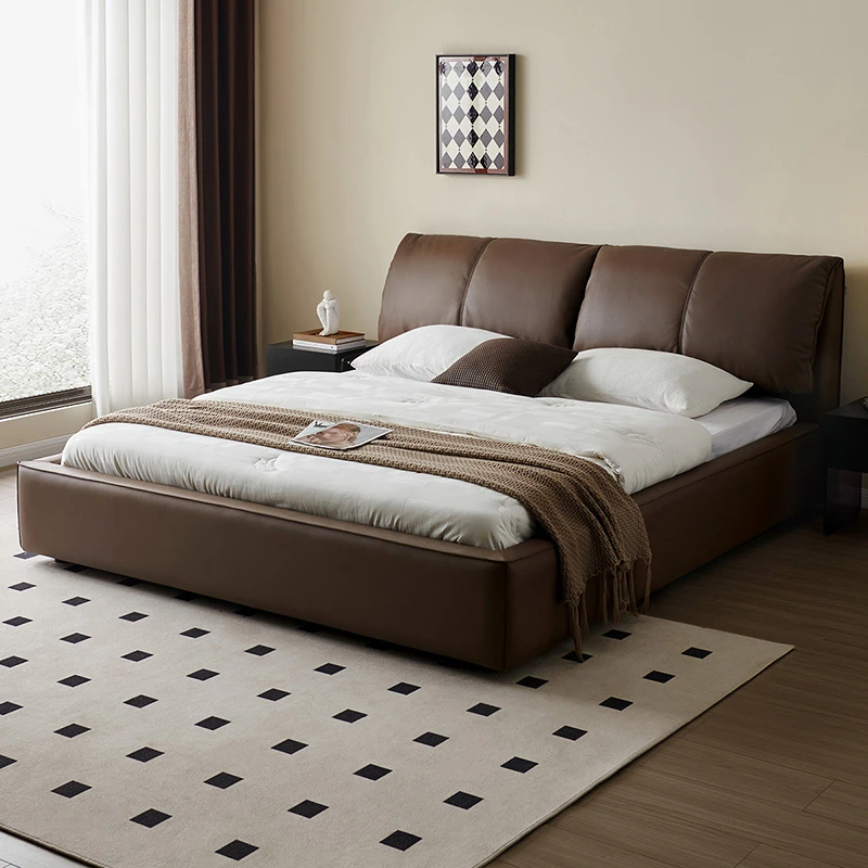 QY全友家居意式极简家用简约象耳床大床轻奢1.8米x2米大床双人床