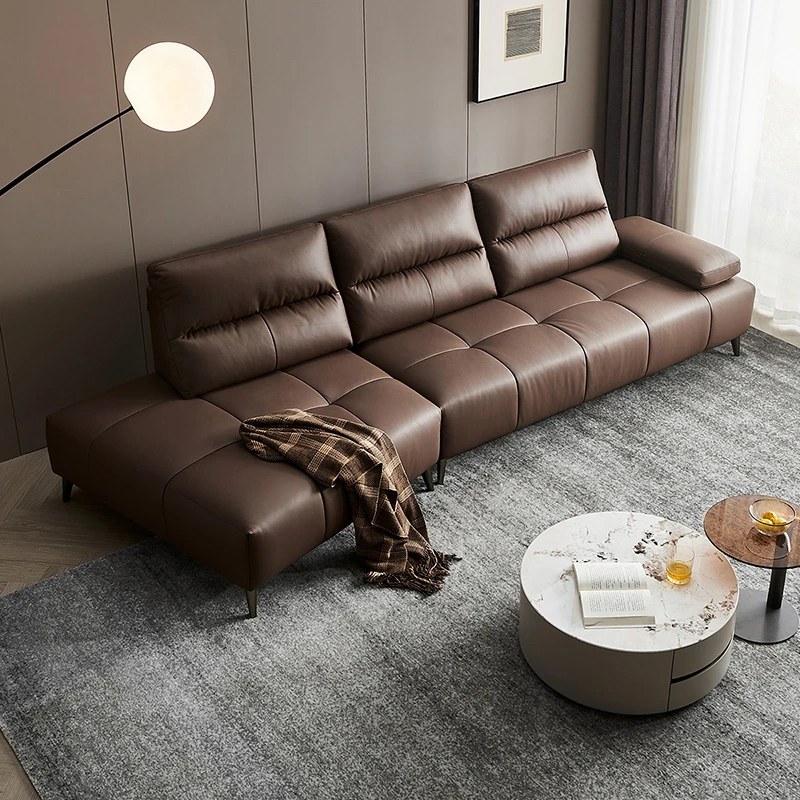 QY全友家居意式轻奢头层牛皮沙发布达佩斯沙发