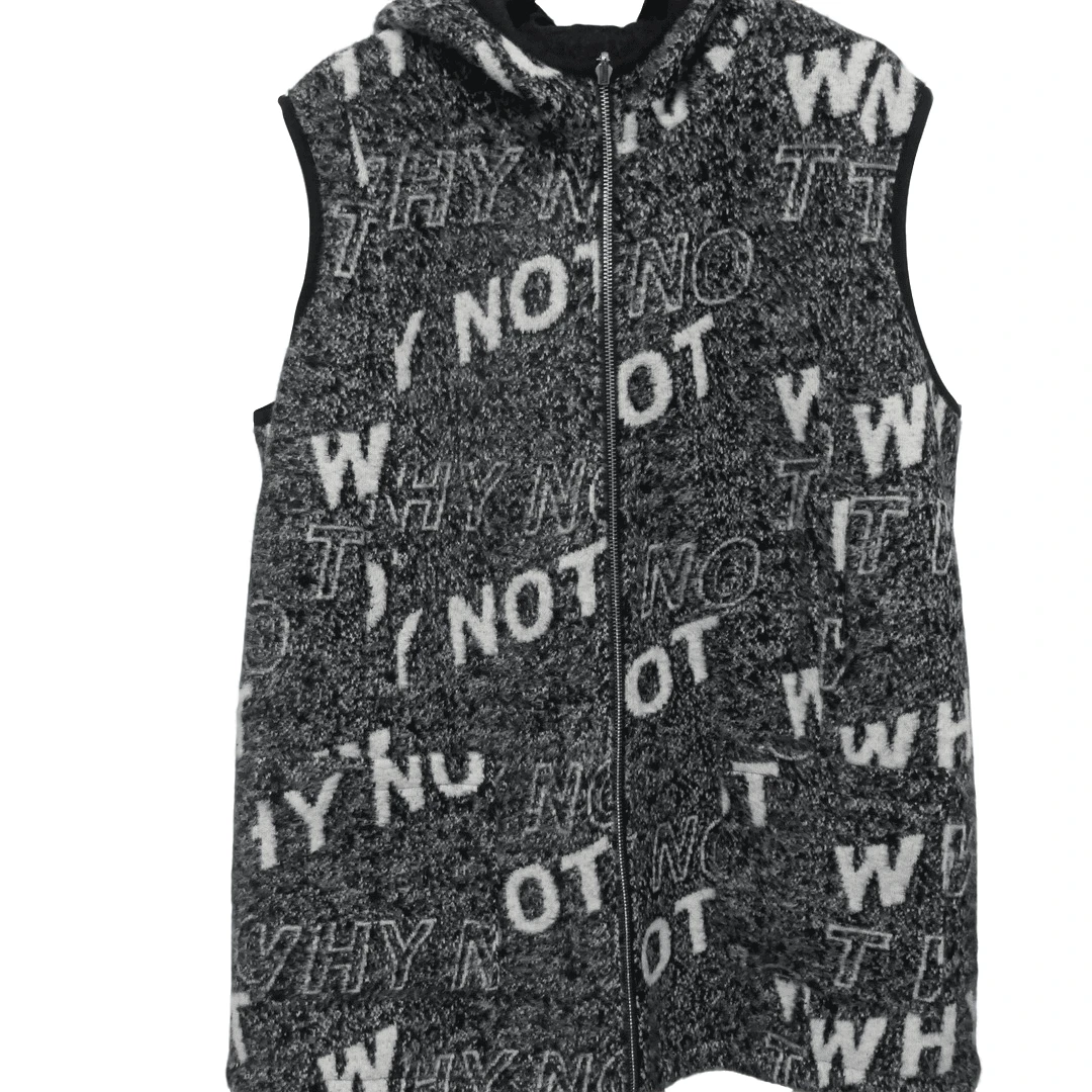 AB-7128（男女同款）秋冬季毛混制拉绒双面穿连帽马甲