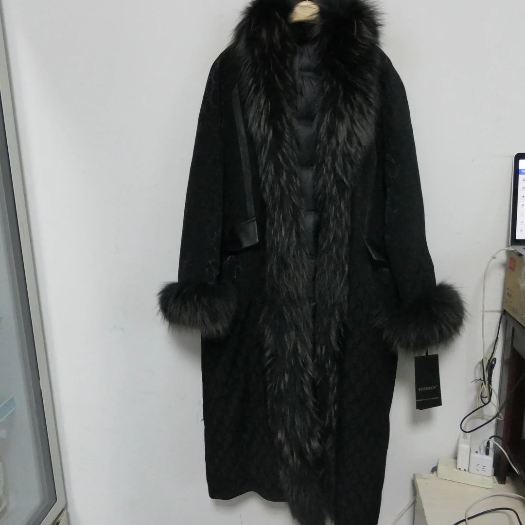 DO-1319东欧大V貉子领鹅绒中长款羽绒服