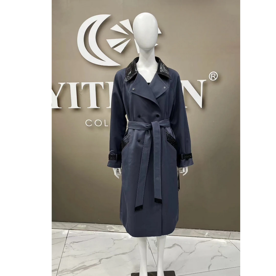 DO-D317新款东欧旷野蓝长款风衣