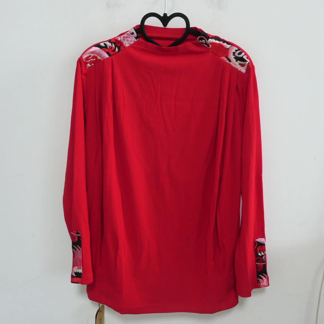 AB-1800年服双螺纹拼接高领打底衫