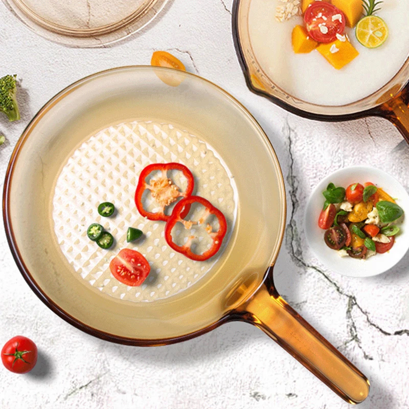 康宁VISIONS华夫格美式平底煎锅家用耐热琥珀色耐高温一体式烹饪