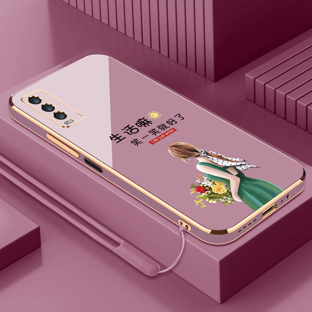 电镀笑一笑适用于vivoy70s手机壳硅胶软壳【镜头保护+送挂绳】